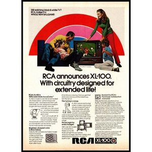 1971 RCA Color TV Television XL-100 Vintage Print Ad Football Family Photo